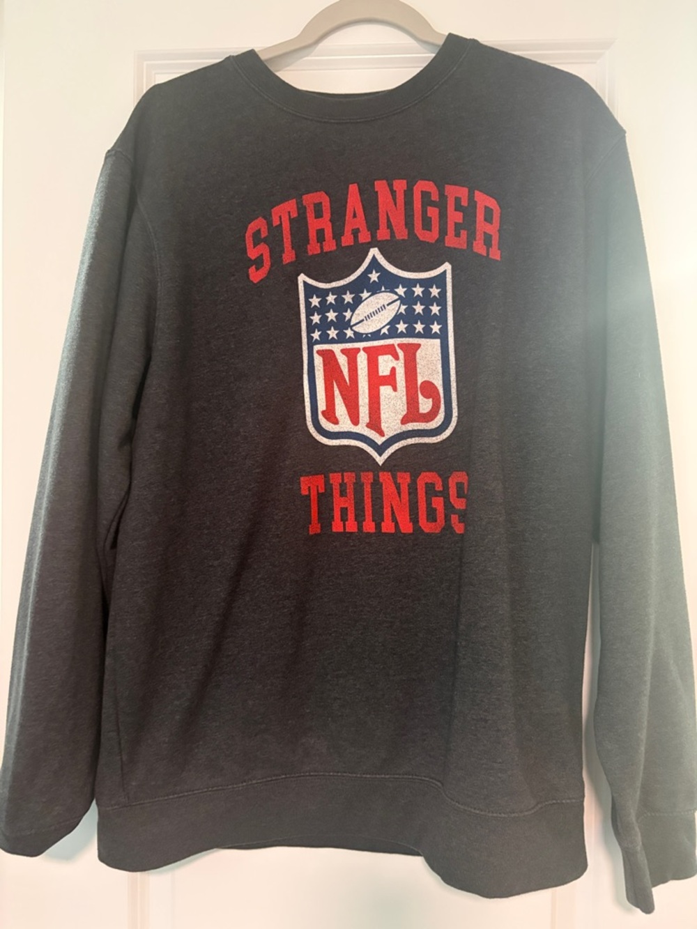 Stranger Things NFL Black Graphic Crewneck Sweatshirt